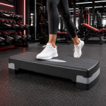 Stepper aerobic reglabil pe inaltime 2 niveluri, platforma fitness antiderapanta, capacitate 120 kg, 68x28x10/15 cm