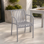 Scaun de gradina stivuibil cu brate, pentru terasa si balcon, 54x58.5x80.5 cm culoare gri