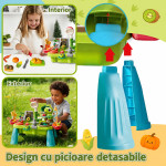 Masuta de activitati interactiva cu apa, parc acvatic cu dinozauri, cascada, pescuit si accesorii, picioare detasabile