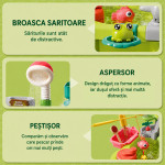 Masuta de activitati interactiva cu apa, parc acvatic cu dinozauri, cascada, pescuit si accesorii, picioare detasabile