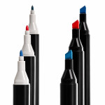 Set 168 markere cu varf dublu, multicolore, geanta de depozitare