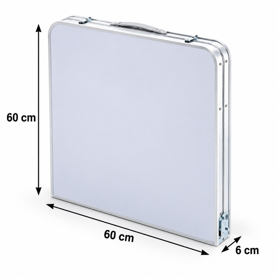 Set masa cu 4 scaune pentru camping, inaltime masa reglabila, 120x60x70/62/55 cm, aluminiu
