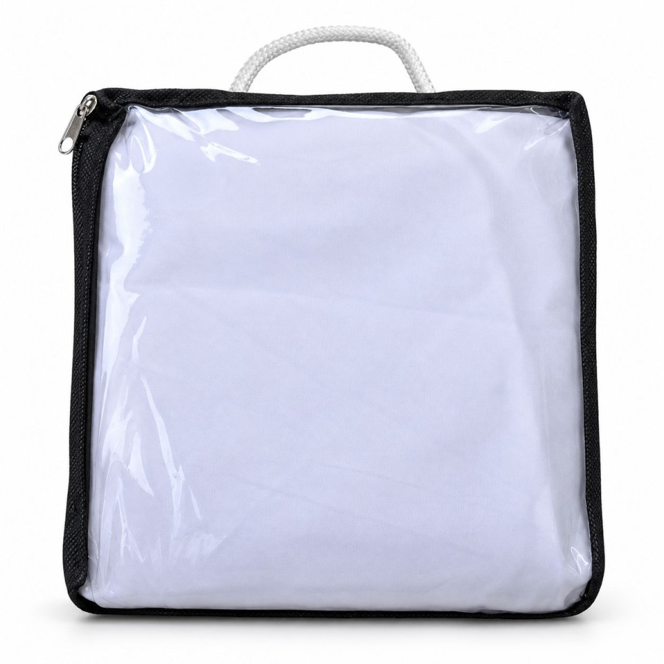 Copertina parasolar triunghiulara 3x3x3 m, impermeabila, protectie uv 90%, 180 g/mp, cu franghii de prindere, alb