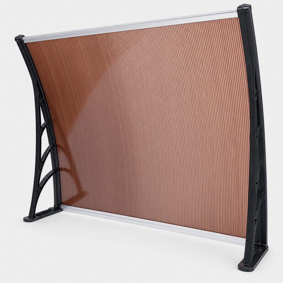 Copertina fixa policarbonata, 100x150 cm, accesorii montare incluse, maro