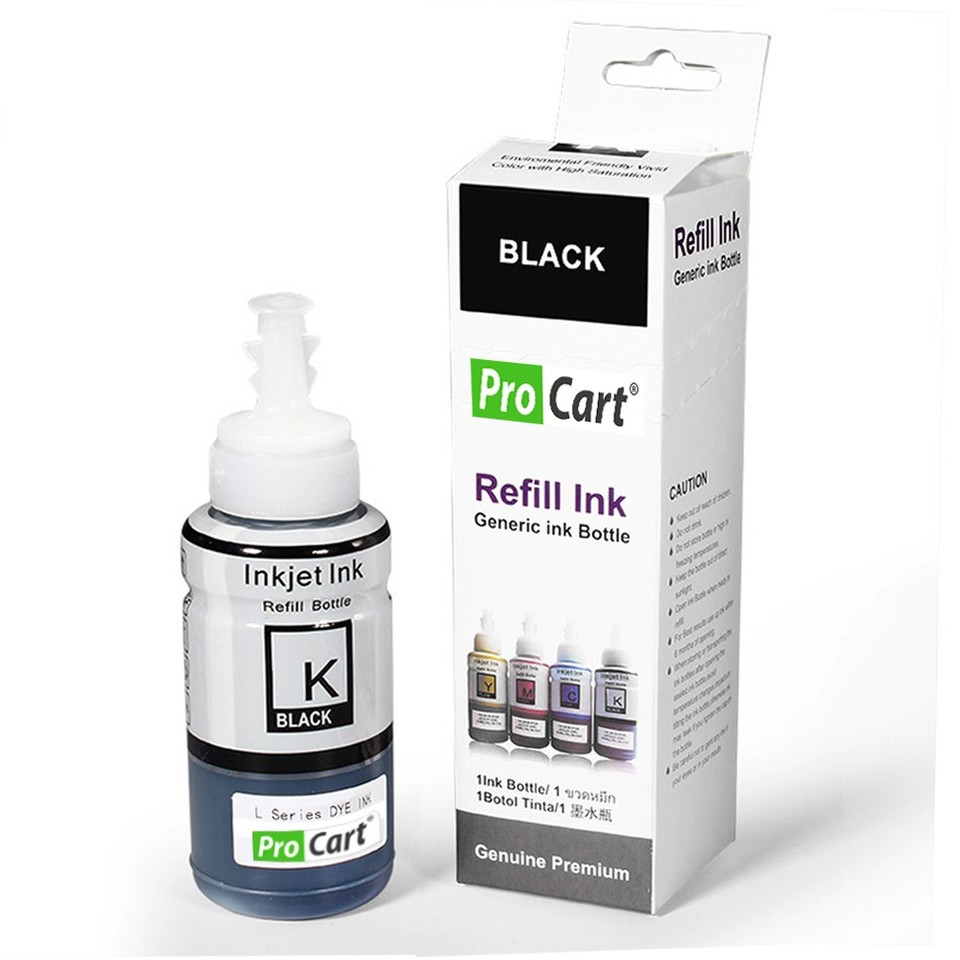 Cerneala refill foto dye  black pentru epson seria l