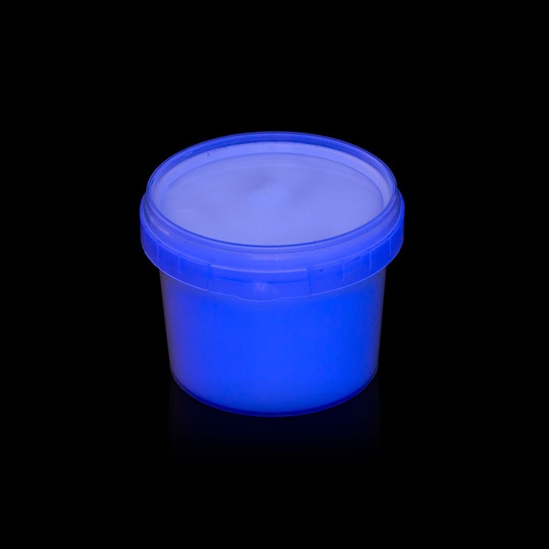 Vopsea invizibila fluorescenta reactiva uv, transparenta albastra recipient 100 g