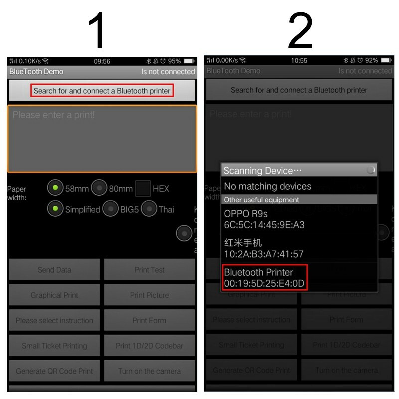 Imprimanta termica pos mobila, 58 mm, bluetooth, android si ios
