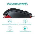 Mouse gaming optic 12000 dpi, cu fir, 7 butoane, usb, led rgb, rii