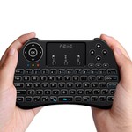Mini tastatura iluminata, wireless cu touchpad, reiie h9+