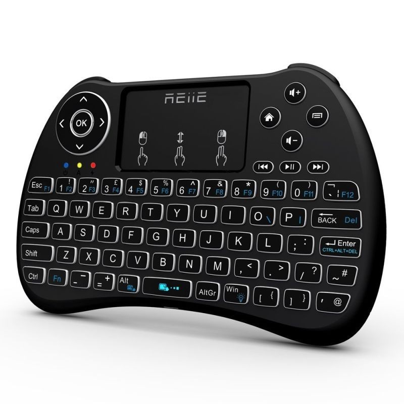 Mini tastatura iluminata, wireless cu touchpad, reiie h9+