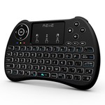 Mini tastatura iluminata, wireless cu touchpad, reiie h9+