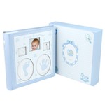 Album foto baby personalizabil, 200 poze, 10x15, amprente bebelus, cutie culoare albastru
