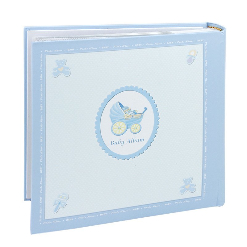 Album foto baby personalizabil, 200 poze, 10x15, amprente bebelus, cutie culoare albastru