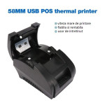 Imprimanta termica pos, 58 mm, 203 dpi, usb
