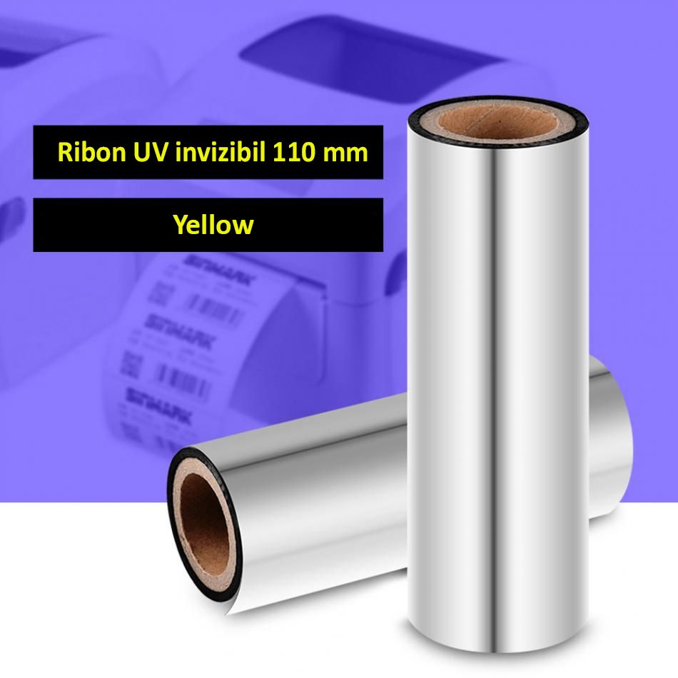 Ribon uv invizibil yellow pentru imprimante termice, latime 110 mm, diametru 25 mm