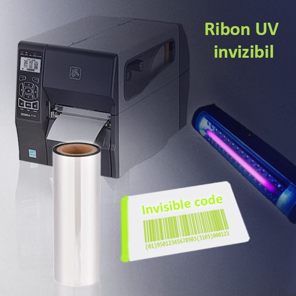 Ribon uv invizibil yellow pentru imprimante termice, latime 110 mm, diametru 25 mm