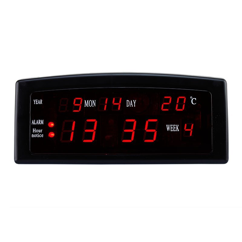 Ceas birou afisaj led rosu, calendar, alarma, format am/pm, caixing