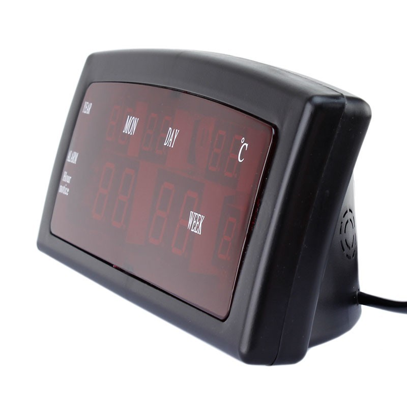 Ceas birou afisaj led rosu, calendar, alarma, format am/pm, caixing