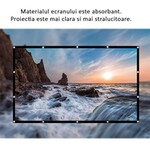 Ecran de proiectie 120 inch 16:9 textil, 268x155 cm, portabil, fixare perete