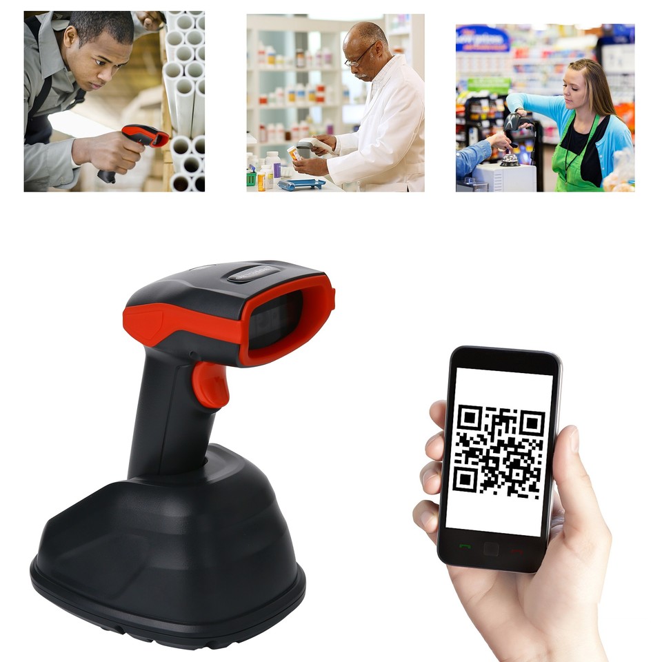Cititor coduri de bare 2d wireless, raza 400 m, usb, suport andocare, bp