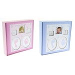 Album foto baby personalizabil, 200 poze, 10x15, amprente bebelus, cutie culoare albastru
