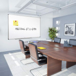 Tabla magnetica premium alba 90x120 cm, rama de aluminiu, fixare perete, suport markere