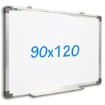 Tabla magnetica premium alba 90x120 cm, rama de aluminiu, fixare perete, suport markere