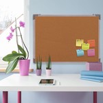 Panou tabla pluta, rama din aluminiu, 60x90 cm, fixare perete