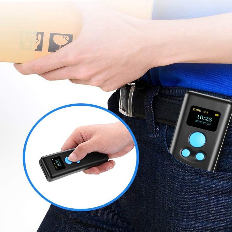 Cititor coduri bare bluetooth 1d portabil, receiver usb, android ios usb, arm 32, 16mb, display 0.96 inch