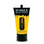 Vopsea neon reactiva uv pentru bodypainting flacon 50 ml culoare galben uv