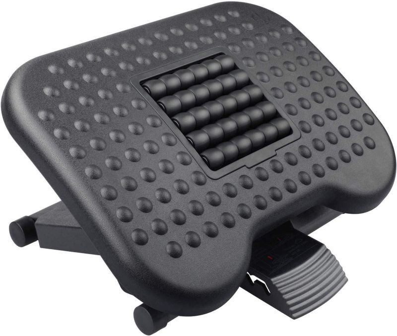 Suport ergonomic pentru picioare, inaltime ajustabila 3 pozitii, role masaj, anti-derapant