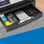 Suport pentru monitor, inaltime reglabila, sertar, stand pixuri, picioare anti-derapante