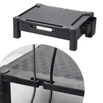 Suport pentru monitor, inaltime reglabila, sertar, stand pixuri, picioare anti-derapante