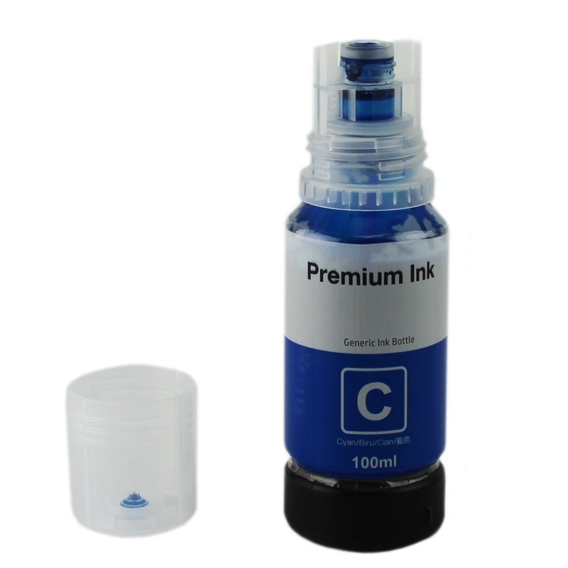 Cerneala compatibila premium epson l102, l103, l105, l106 ecotank, flacon xxl 100 ml culoare cyan