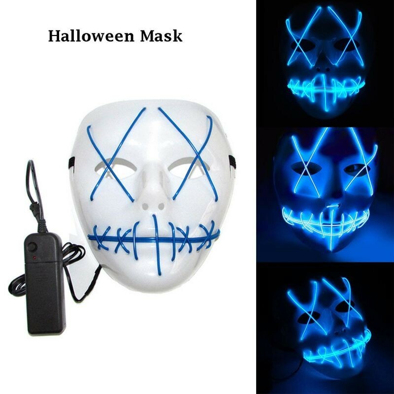 Masca horror purge luminoasa, 3 moduri iluminare, unisex, marime universala