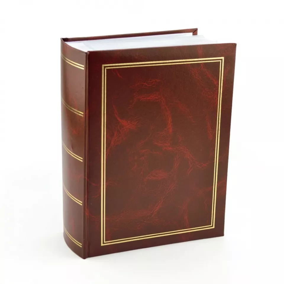 Album foto classic 10x15, stocare 300 poze, tip carte, spatiu notite culoare visiniu
