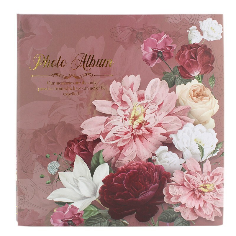 Album foto peonies flowers format 10x15, 500 fotografii, 31x35 cm culoare roz