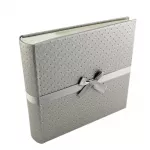 Album foto unique satin 10x15, 200 poze, piele ecologica, panglica satinata, spatiu notite culoare gri