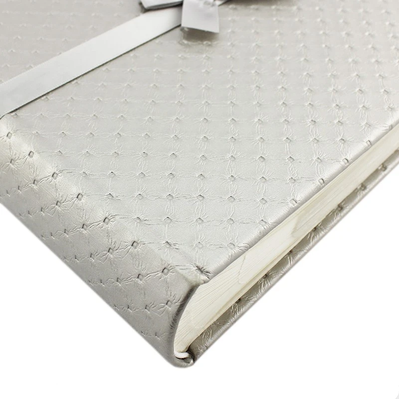 Album foto unique satin 10x15, 200 poze, piele ecologica, panglica satinata, spatiu notite culoare gri