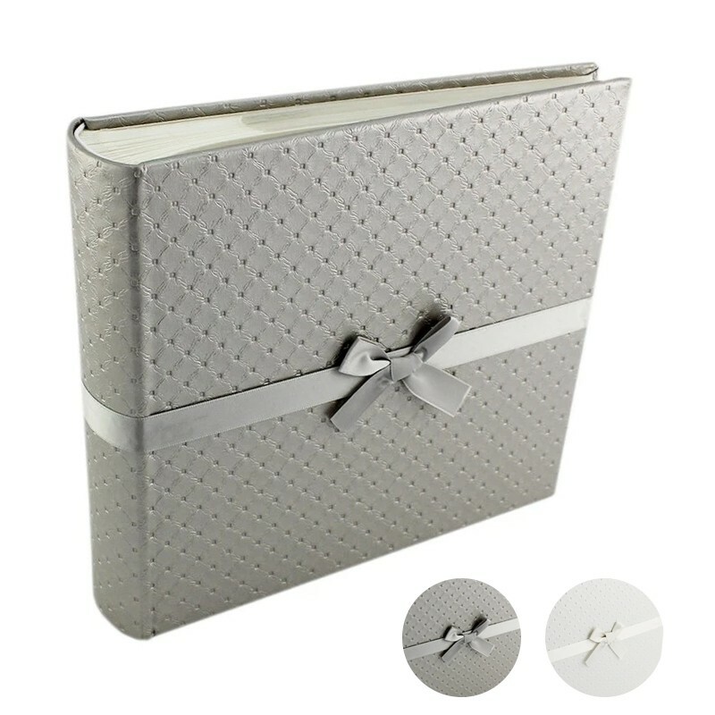 Album foto unique satin 10x15, 200 poze, piele ecologica, panglica satinata, spatiu notite culoare gri