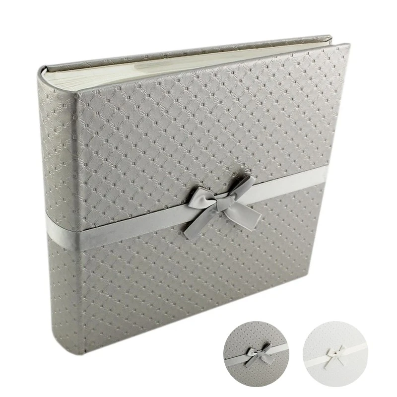 Album foto unique satin 10x15, 200 poze, piele ecologica, panglica satinata, spatiu notite culoare gri