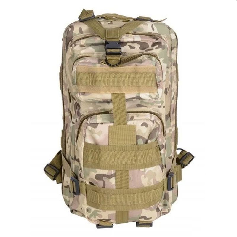 Rucsac camuflaj, 2 compartimente, 2 buzunare, impermeabil, inchidere cu fermoar