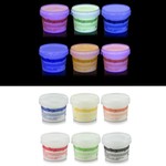 Vopsea invizibila fluorescenta reactiva uv, transparenta colorata, set 6 recipient 30 g