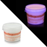 Vopsea invizibila fluorescenta reactiva uv, transparenta portocalie recipient 100 g