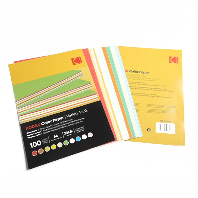 Hartie colorata a4 kodak, printabila fata verso, 10 culori, 80g, top 100 coli