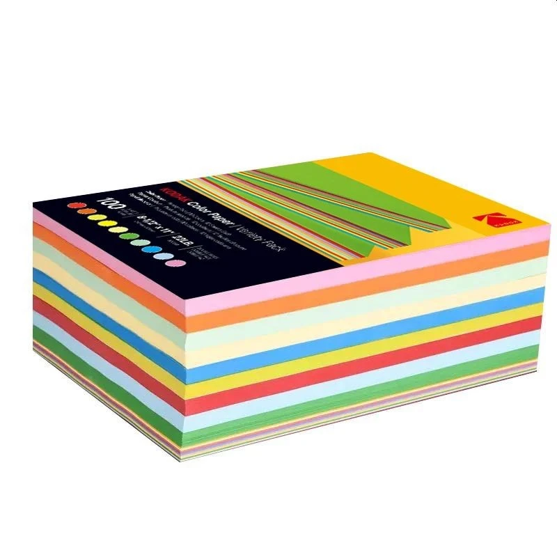 Hartie colorata a4 kodak, printabila fata verso, 10 culori, 80g, top 100 coli