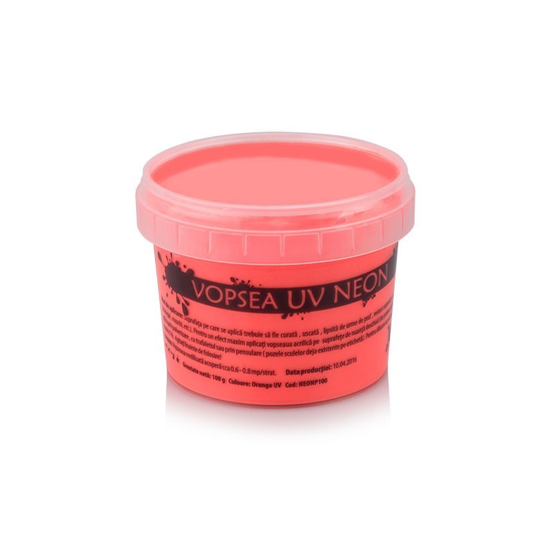 Vopsea uv neon colorata, set 6 nuante recipient 750 g