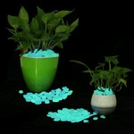 Pietricele fosforescente glow in the dark decorative, translucide care lumineaza turcoaz cantitate 100 gr