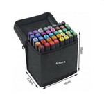 Set 40 markere multicolore cu 2 capete pentru scriere, geanta depozitare inclusa