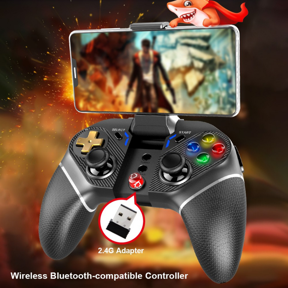 Gamepad controller wireless gold warrior 2.4g, android si ios, suport smartphone 6 inch